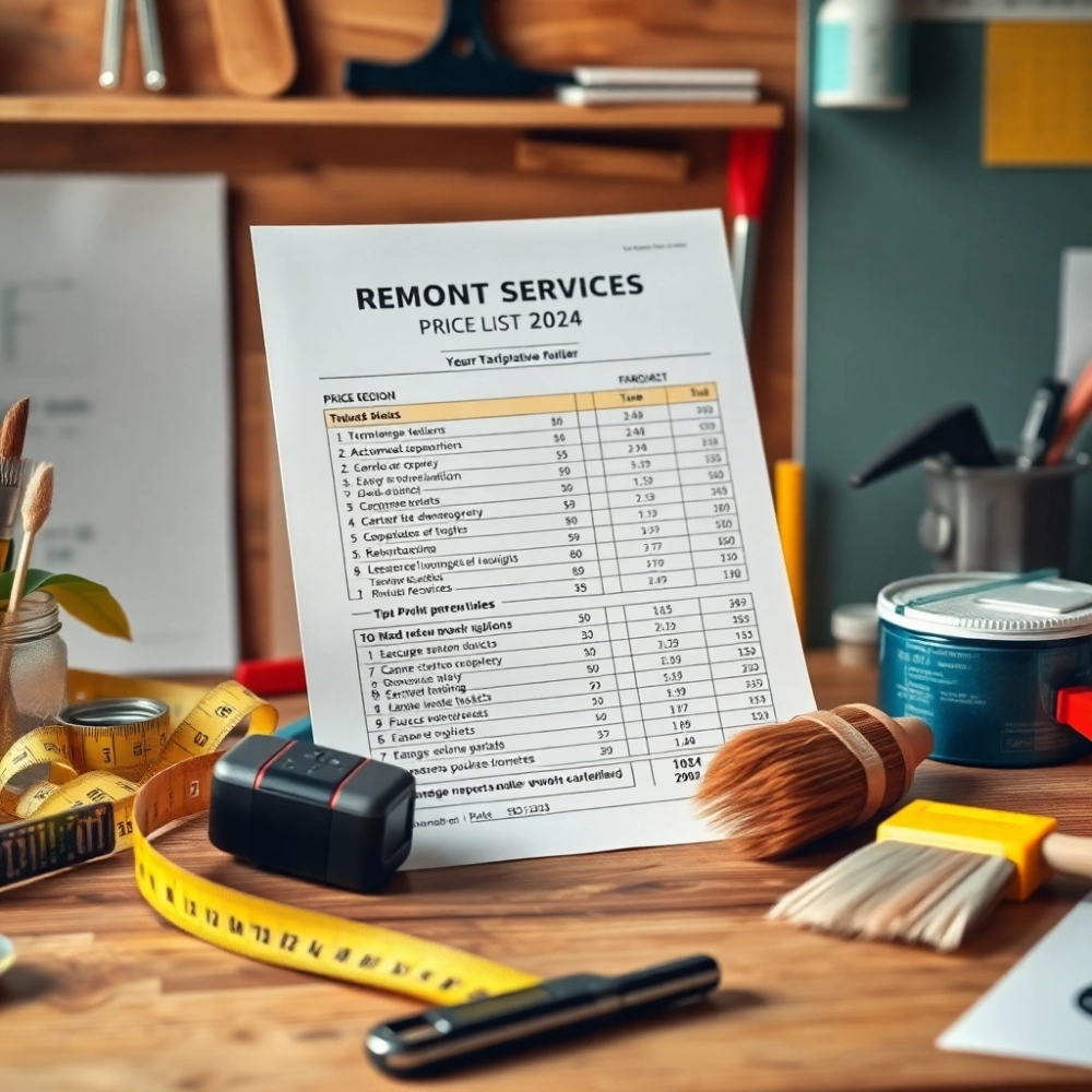 Cennik Usług Remontowych 2024 Pomorskie