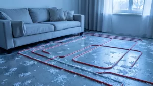 salon 30 m2 ile pętli podłogówki